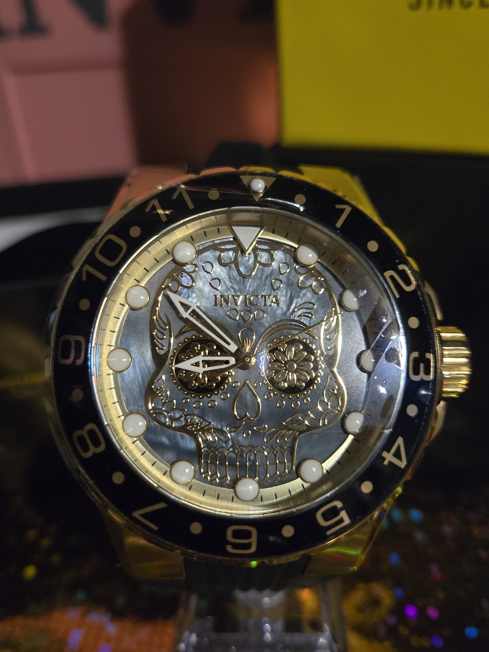 36856 Invicta Aviator Dia De Los Muertos Mother Of Pearl Men's Watch 50mm